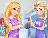 jegvarazs - Elsa and Rapunzel college girls
